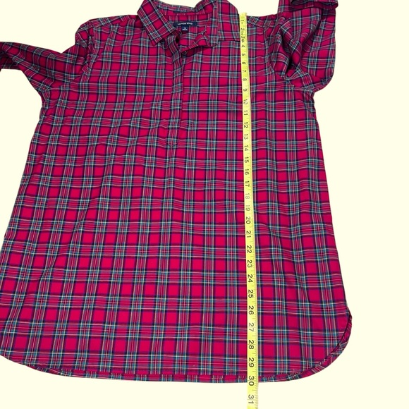 Land’s End Tartan Plaid Popover Size 14 Fall Holiday Classic Casual Long Sleeve - Picture 3 of 15